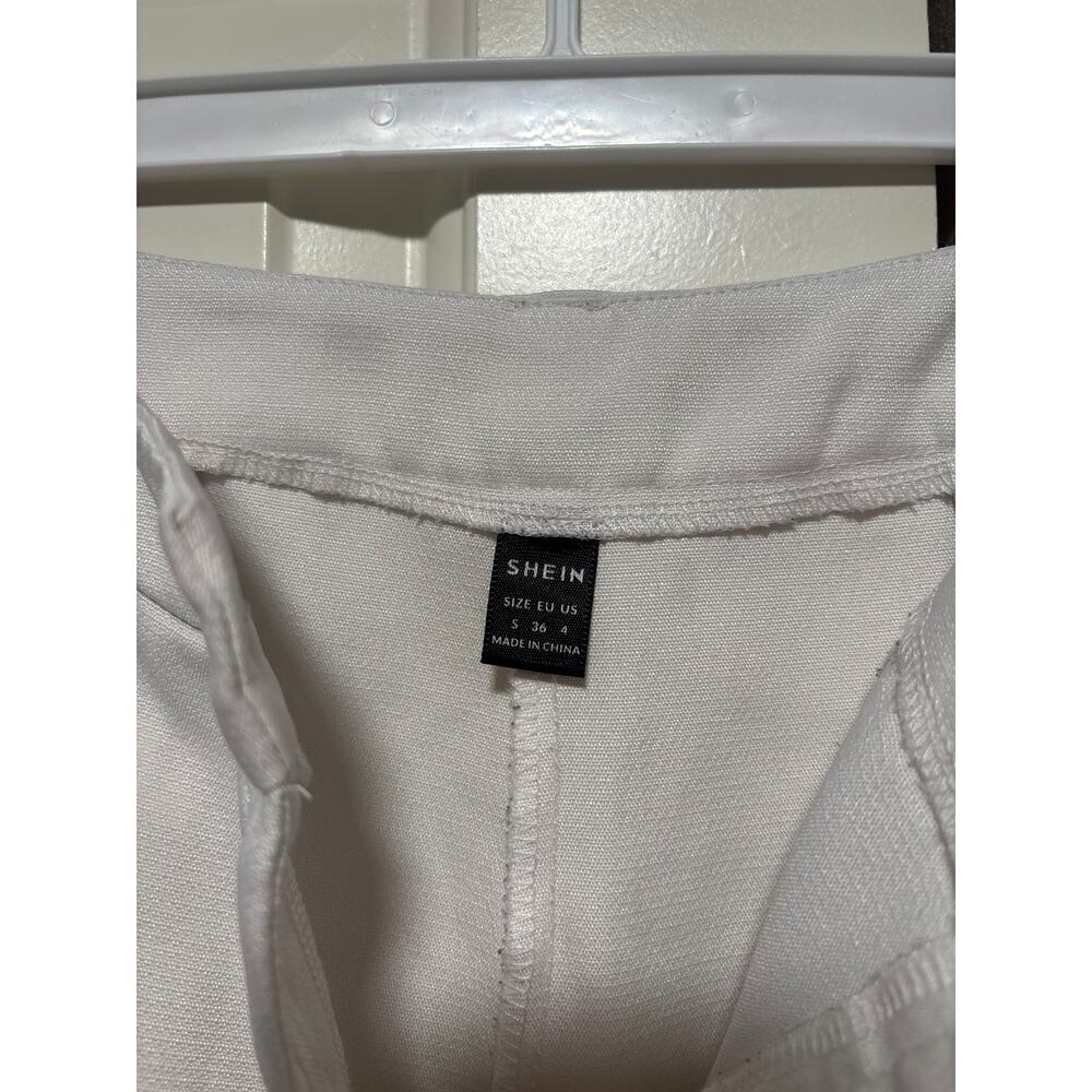 SHEIN White High Waist Flared Shorts S - Picture 5 of 6